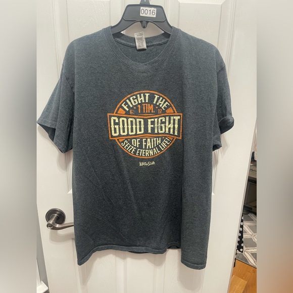 gilden large t- shirt heavy cotton fight the good fight of Faith - Picture 2 of 10
